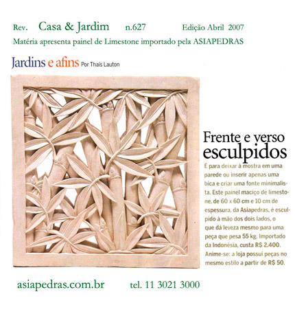 Casa & Jardim Painel esculpido