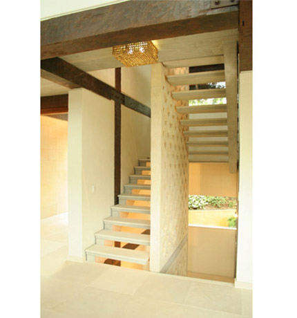 Limestone Marfim piso 60x60 degraus escada e divisória esculpida